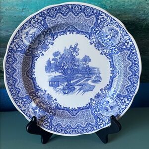 Vintage Spode reproduction of Seasons plate first introduced in 1837. Blue Room